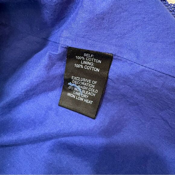 Lulus Let Your Heart Go Cobalt Blue Eyelet A-Line Mini Dress Size M - Picture 11 of 14